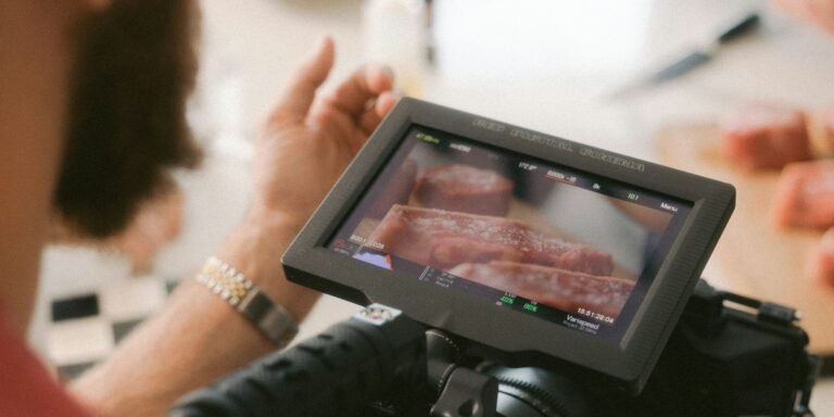 Creador de contenido grabando con una cámara